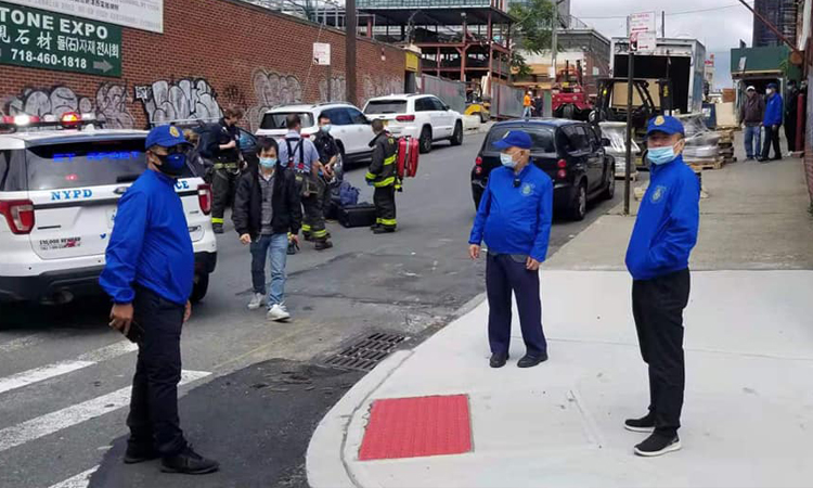IPVF members assisting at NYPD incident scene providing community support