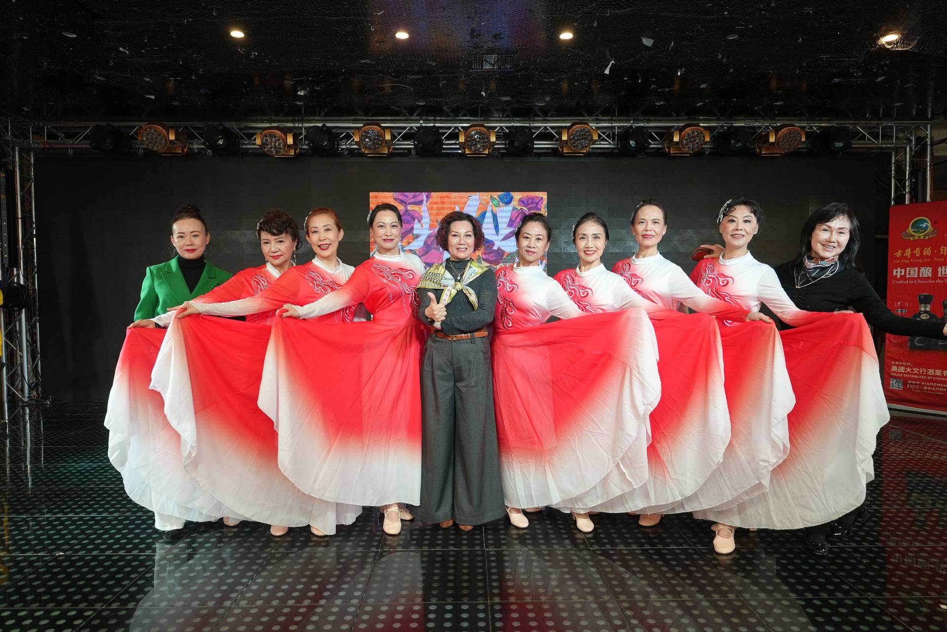 Dance troupe and foundation members at 5th Anniversary Gala performance